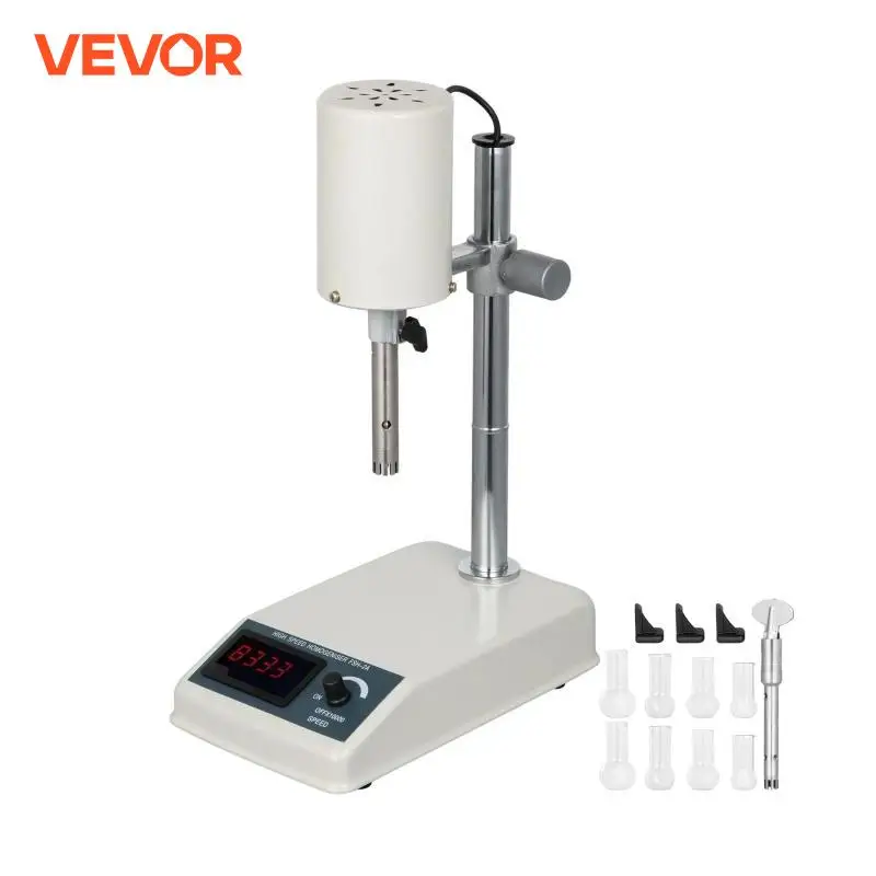 VEVOR 1L Adjustable High Speed Homogenizer 22000RPM Magnetic Agitador Shaker Mixer Chemical Laboratory Stirrer Digital Display