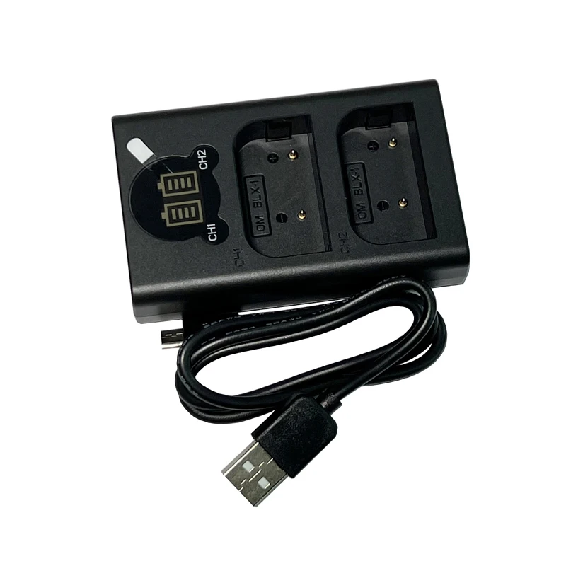 Cargador BLX-1 LCD USB cargador Dual para Olympus OM-1 OM1 BLX1 BLX-1 cargador de batería