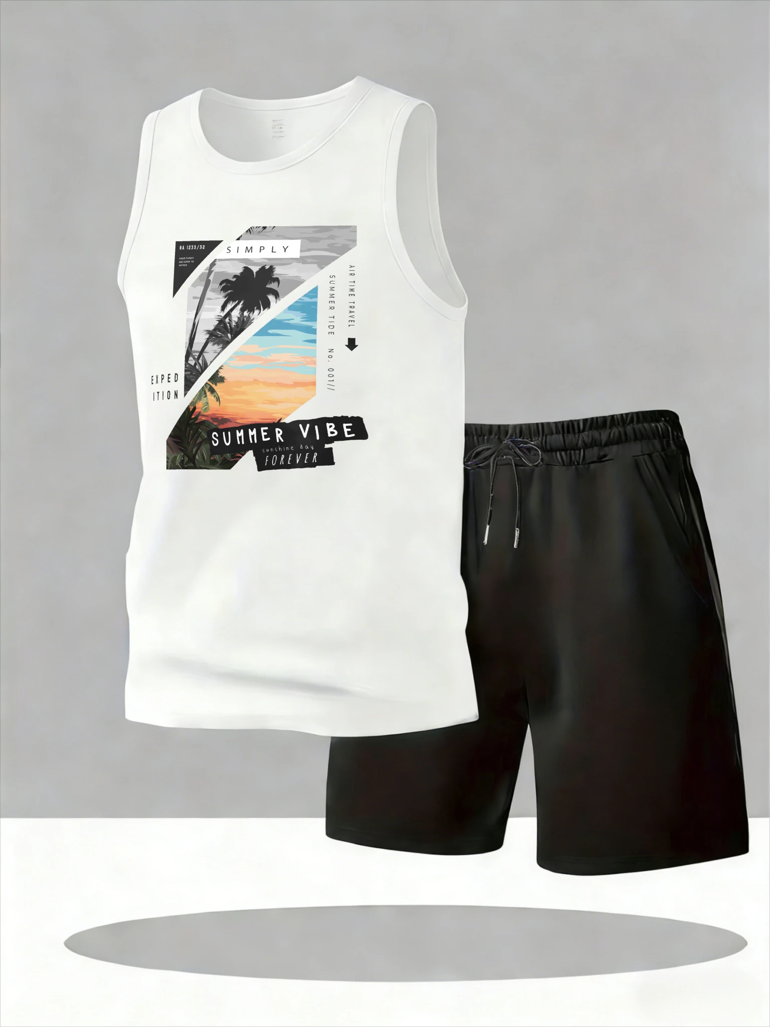 

Men's Tank Top Sets 2026 Summer Quick drying oversize sports running crewneck Sportswear Breathable men's suits seaside