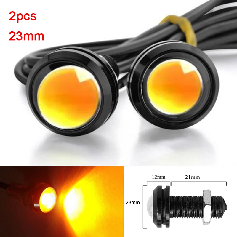 2-10 PCS 23mm 18mm Auto Eagle Eye Licht DRL LED Tagfahrlicht 12V Motorrad COB perlen Backup Signal Lampen