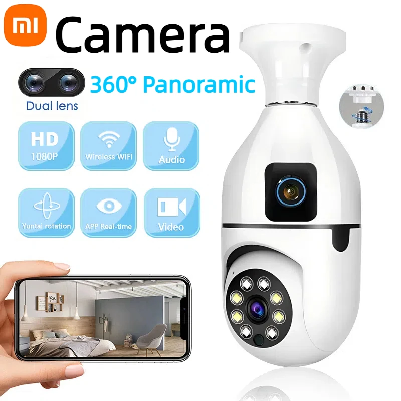 

Xiaomi Dual Lens Camera 360 Degree Rotatable Panoramic Indoor Camera Wireless Remote Control Smart Anti-theft Video Monitor