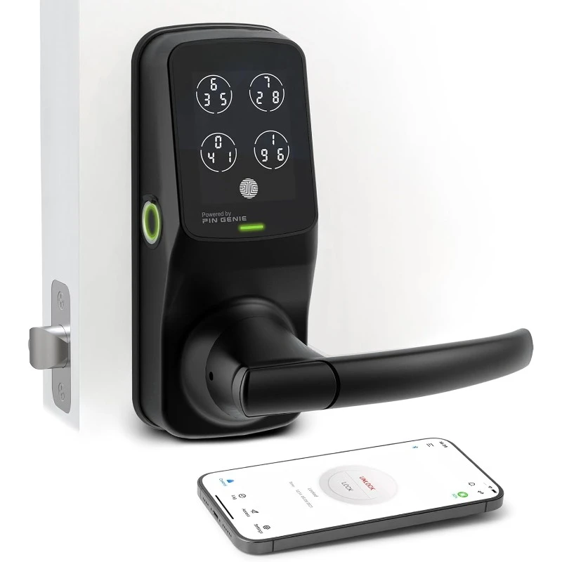 Secure Plus, Bluetooth Smart Door Lock, Keyless Entry Door Lock, PIN Genie® Keypad, 3D Biometric Fingerprint Sensor,home.