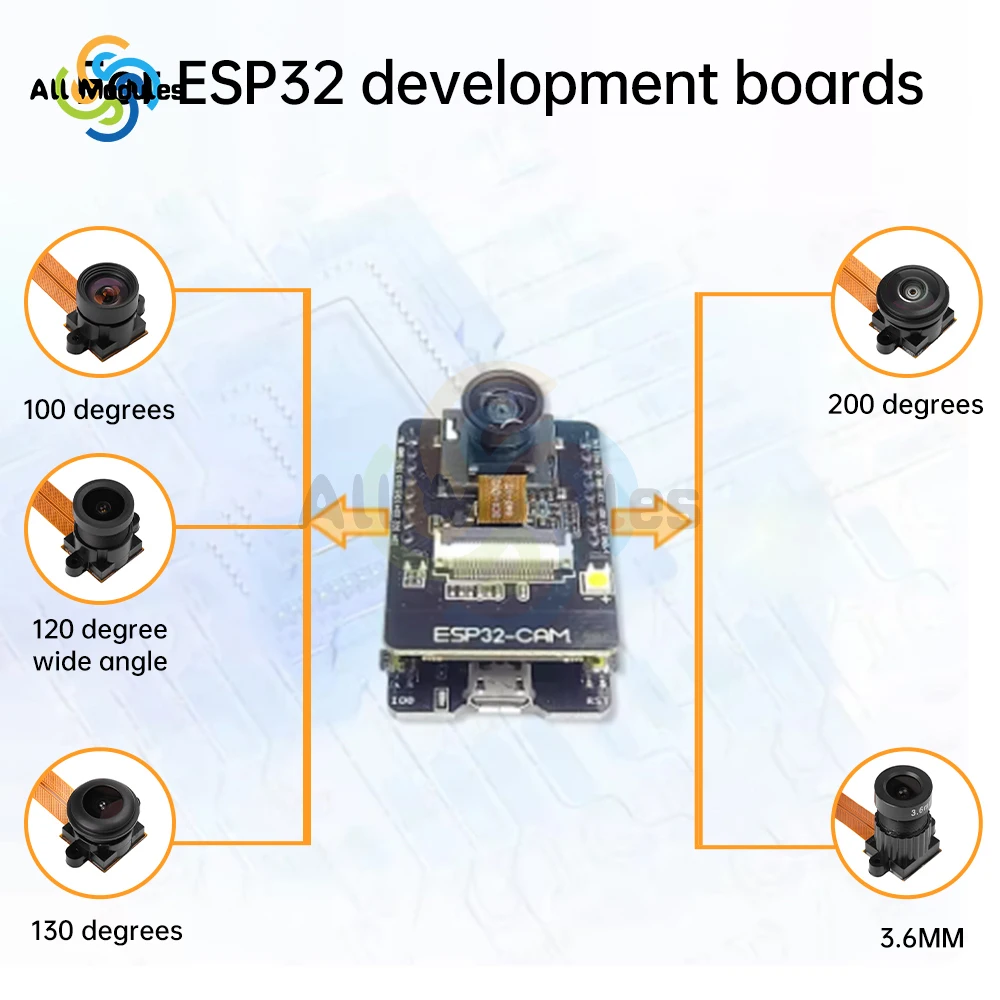 OV5640 модуль камеры 5 МП ультраширокоугольный объектив Интерфейс DVP можно использовать для платы разработки ESP32 100 120 130 200 градусов