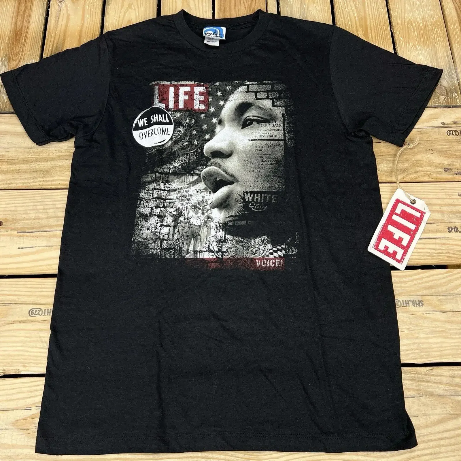 Vtg Y2K New Old Stock MLK Jr LIFE Magazine Black T Shirt Men's Medium vintage Washed homme Comfortable Breathable Unisex