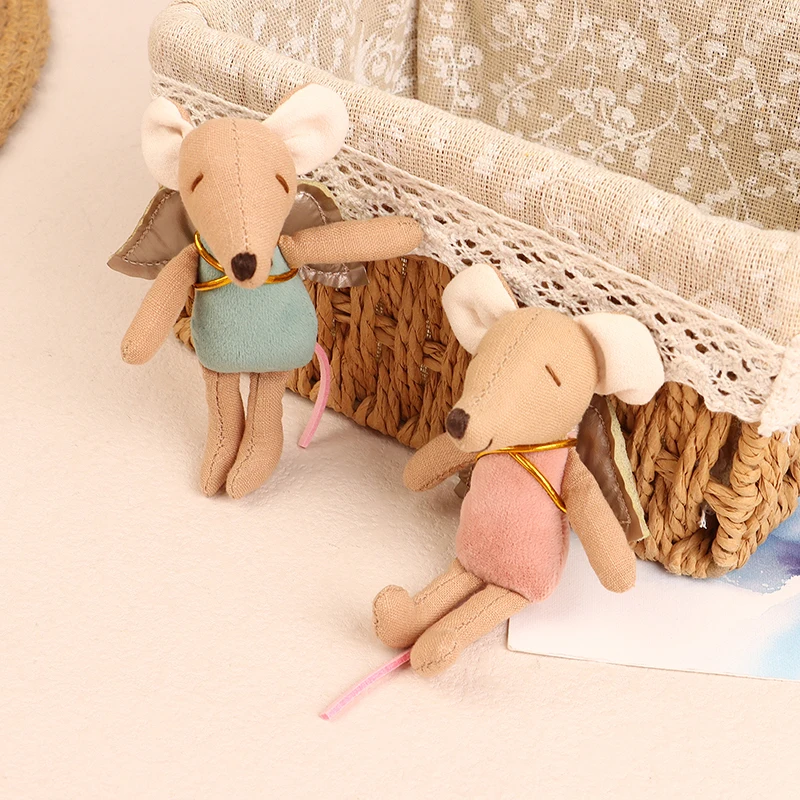 

Kawaii Fabric Mouse Doll Thumb Doll Toy Cute Angel Wings Mouse Dolls Toys Soft Plush Toy Home Decoration For Kid Gifts