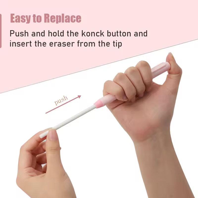 11Pcs/Set New Creative Pen Shape Press Type Pencil Eraser with Replaceable Core Sketching Painting Writing Erase Supplies - Image 5
