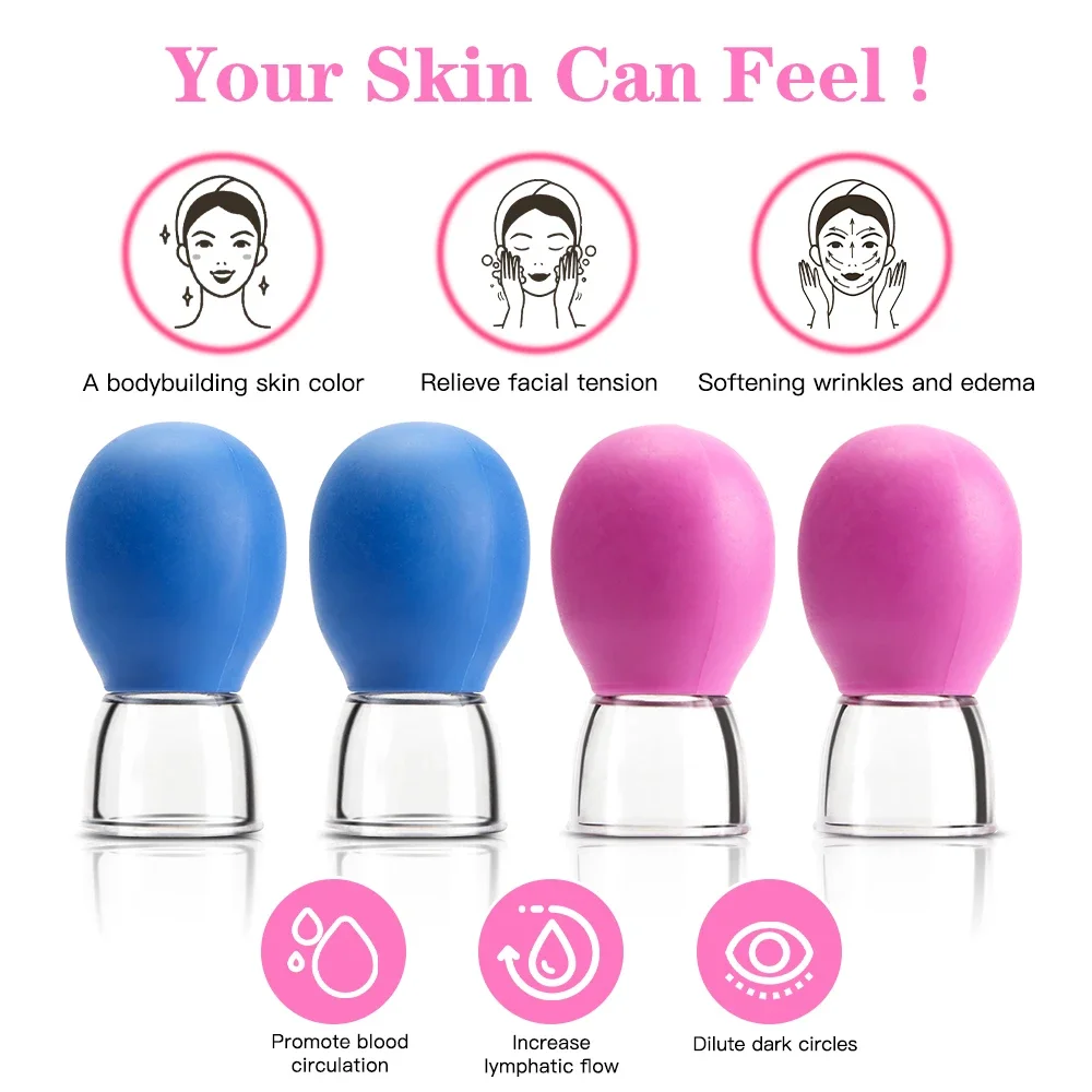 Vacuum Cupping Massage Jars Face Neck Skin Lifting Scraping Guasha Anti Wrinkle Anti Cellulite Massage Facial Suction Cups