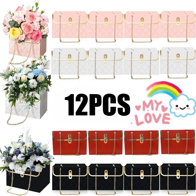 Flower Box Rose Packaging Box Portable Valentine\'s Day Birthday Party Gifts Wrapping Paper Bag Gift Box Candy Cake Flower Shop