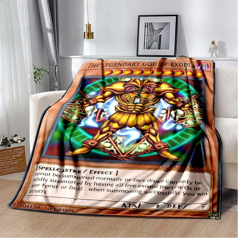 

Yu-Gi-Oh Cartoon Anime monster card printed Blanket Travel Flannel Bedding Throws Warm Soft Outdoor Custom Gift blanket