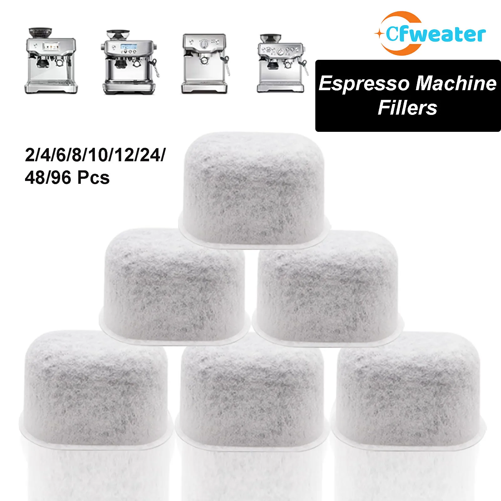 96-2 قطعة فلتر لاستبدال فلتر Breville لآلة Breville Espresso BWF100 /990/980/870/878/880/860/840/810/600/500/450