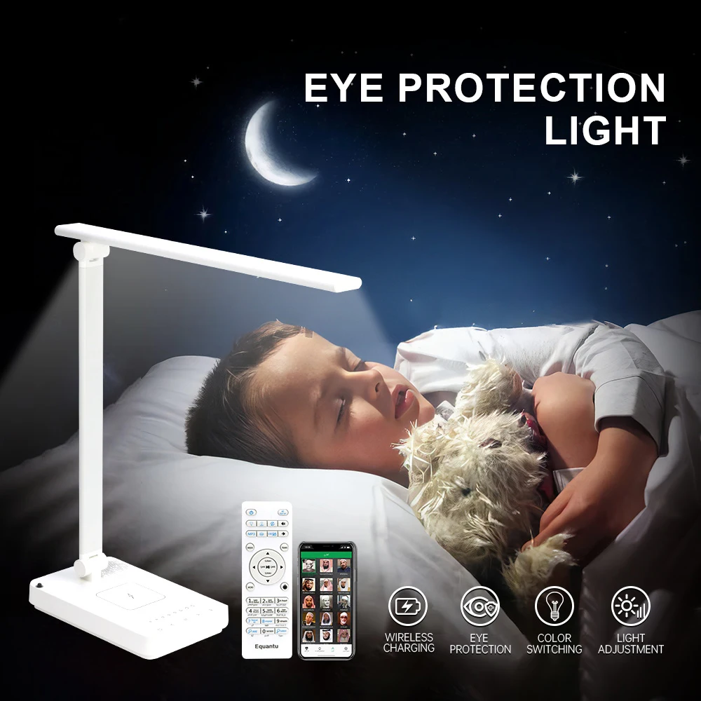 Koran Azan Koran Islamischen Muslimischen Helle Nachtlicht Lampe Heiligen Bluetooth Lautsprecher Telefon Drahtlose Ladegerät Arabischen Sound Caixa De Som