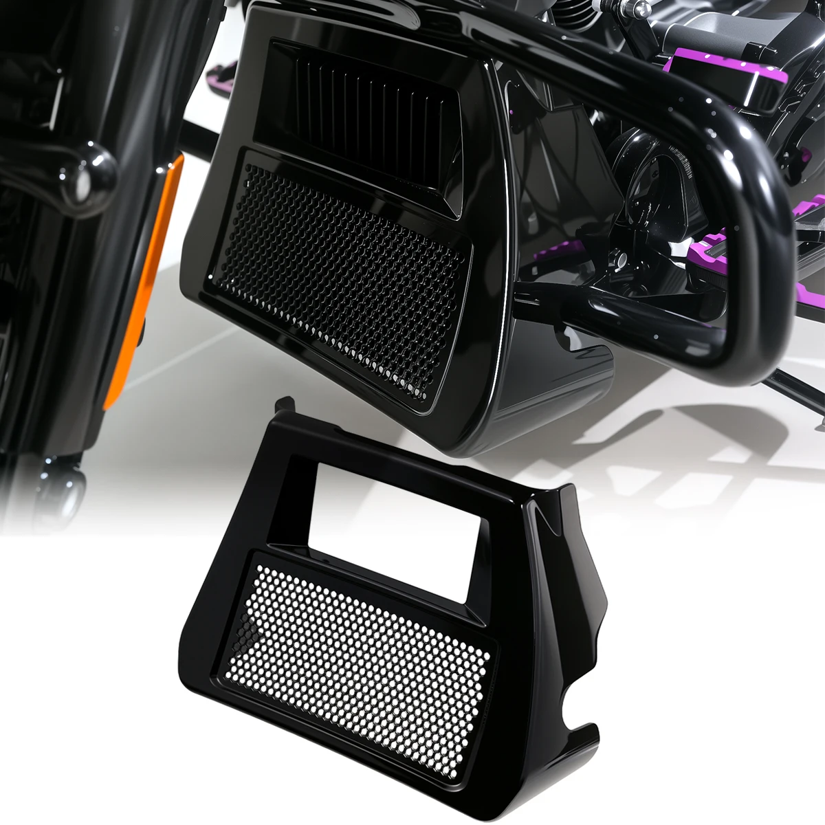 

Gloss Black Lower Chin Spoiler For Harley Touring Street Road Glide FLHXSE FLTRXSE 2023 2024 2025