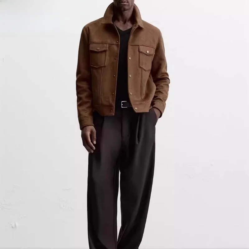 

Осень-зима, Новое поступление, мужская универсальная верхняя одежда Jaet Long Sve из искусственного бархата с воротником на ощупь, молодежная трендовая устойчивая