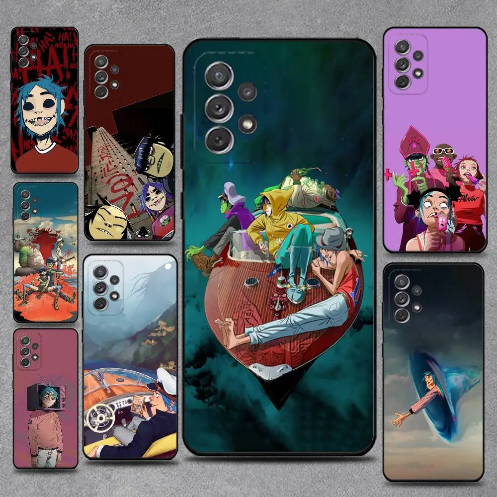 

G-Gorillaz Rock Band Cartoon Phone Case For Samsung S25,S24,S21,S22,S23,S30,Ultra,S20,Plus,Fe,Lite,Note,10,9,5G Black Cover