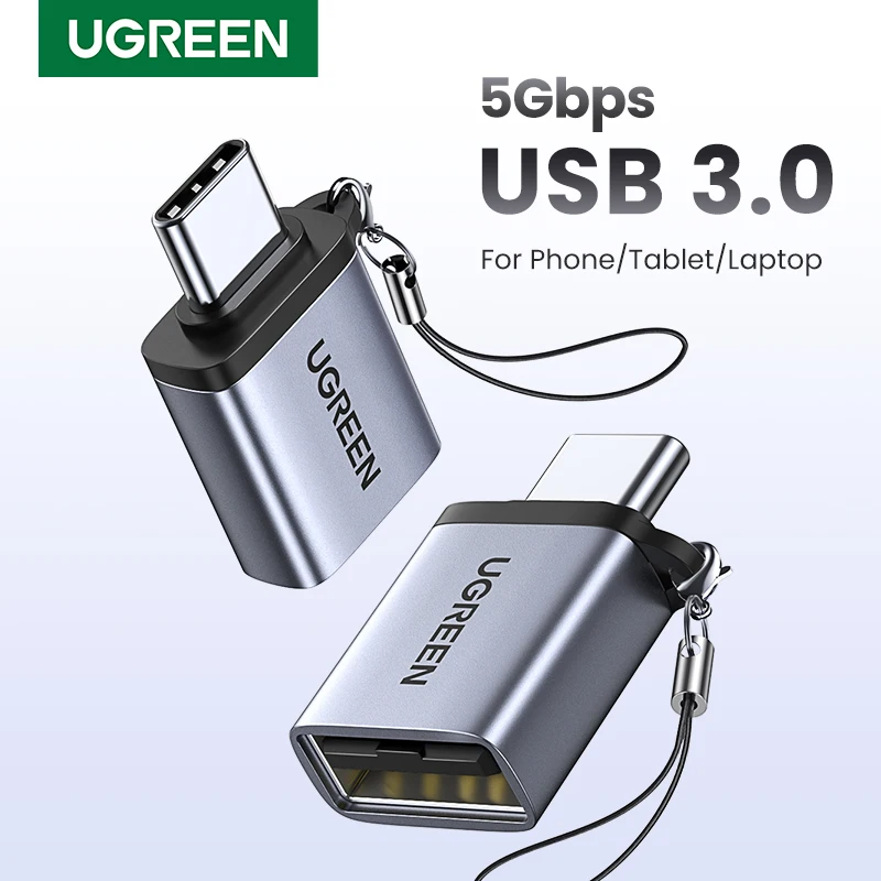 Ugreen USB C 어댑터 유형 C-USB 3.0 어댑터 Thunderbolt 3 Type-C 어댑터 Macbook pro Air 용 OTG 케이블 Samsung S10 S9 USB OTG