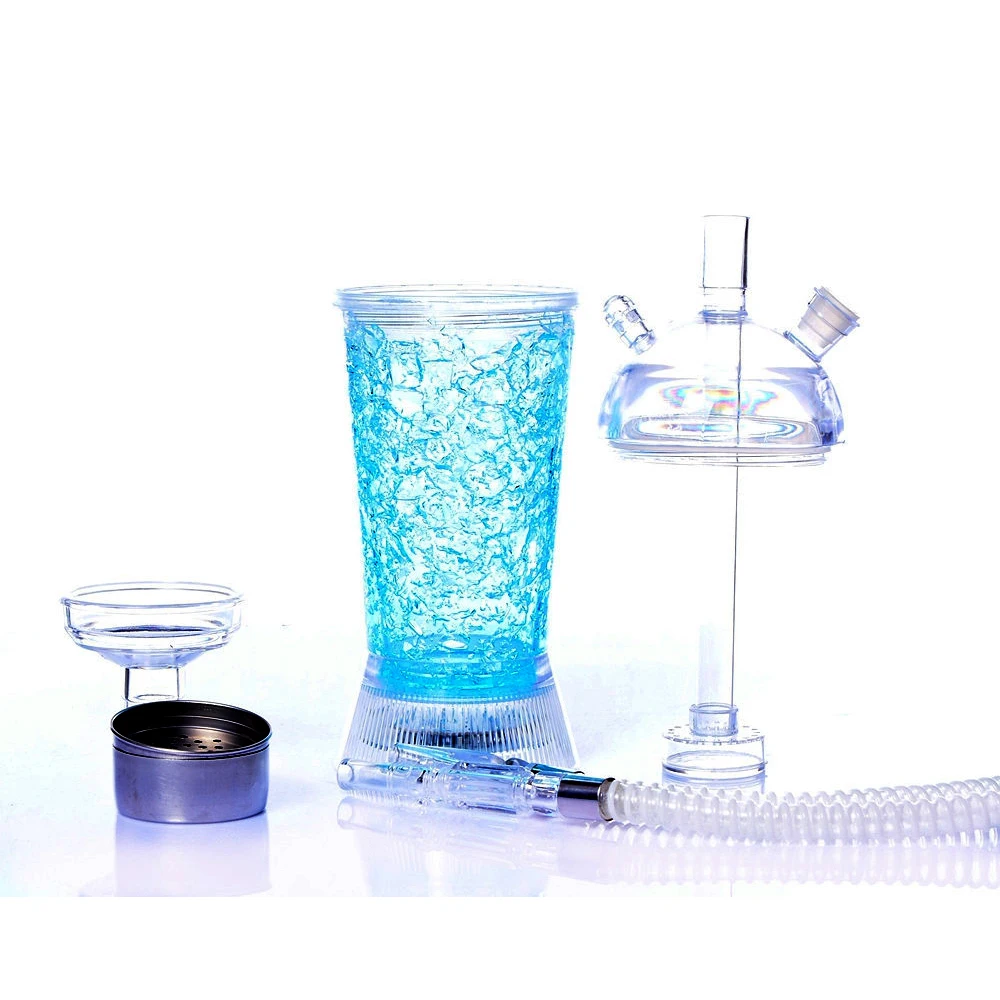 Portable Car Hookah Cup Shisha Set with Colorful LED Light Nargile Complete Outdoor Travel Water Pipe Smoking Accessories Gifts