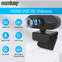 Camluxy Full HD 1080P Webcam Computer PC Laptop Web USB Camera with Microphone Rotate Camera for Video Calling Conference Work