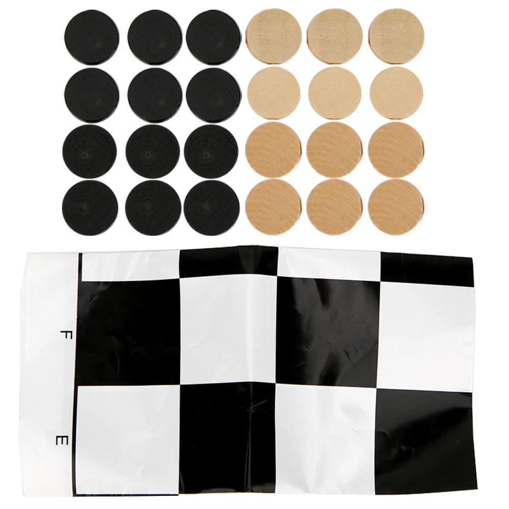 24 pezzi di dama internazionale di legno, set di giochi di scacchi internazionali in legno, pezzi di scacchi in legno con regalo di scacchiera