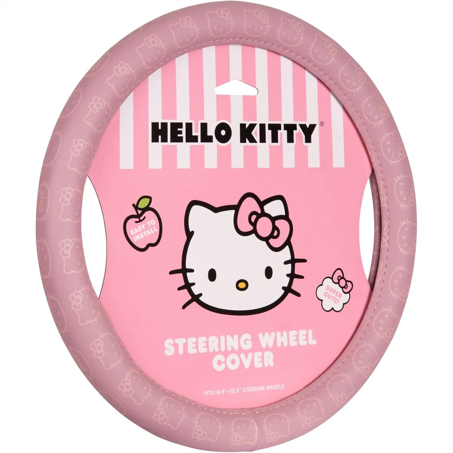 

Pink Steering Wheel Cover Universal Fit 14.5"-15", Cute Hello Kitty Car Accessories for Women, Soft Comfortable Cover with