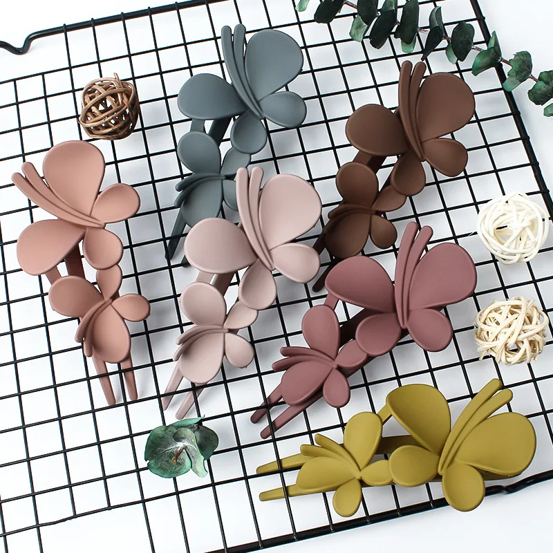 Fashion Girl's Retro Hair Clips Accessories for Hairpin Double Butterfly Duckbill Hair Claws Women Barrettes Ponytail Headwear