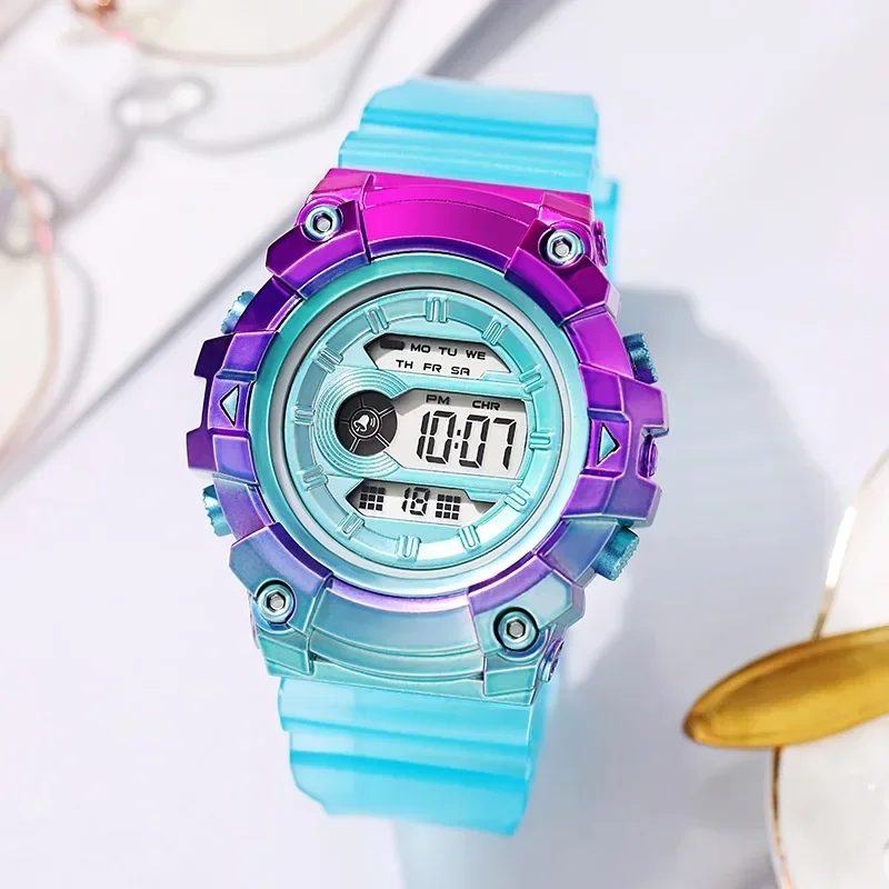 

Gradient Colorful Women Watches Luminous Casual Digital Sport Watch Gift Clock LED Girl Lovers Wristwatch Fashion Female Clock