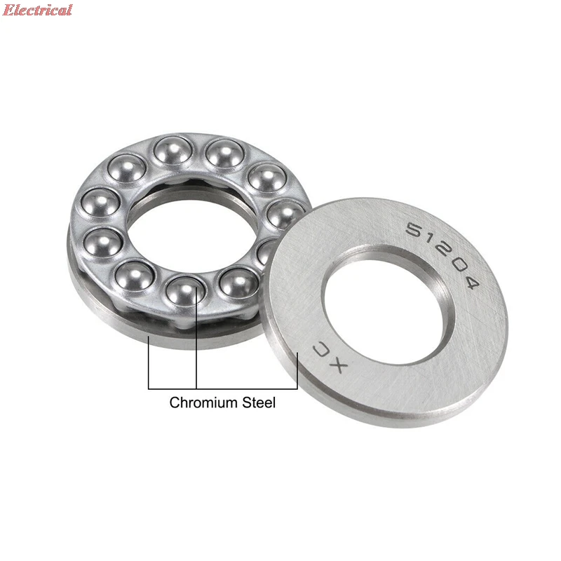 

1pc Carbon Steel Ball Thrust Bearing 51204 20mm x 40mm x 14mm 51205 26mm x 47mm x 15mm