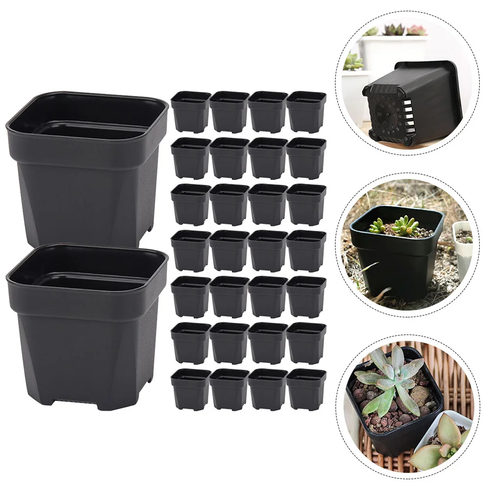

30Pcs Thick Frosted PP Plastic Flower Pots Drain Hole Plant Nursery Nursery Pots Garden Planting Succulent Plant Containers