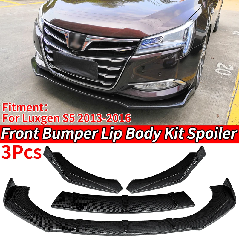 

3 Pieces Car Car Accessories Front Bumper Lip Body Kit Chin Guard Diffuser Cover Deflector ABS For Luxgen S5 2013 14 15 2016