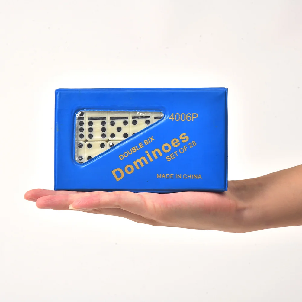1 قطعة صندوق الدومينو تسعة الدومينو البلاستيكية التعبئة والتغليف دفع بطاقات لوحات الألعاب الداخلية والخارجية