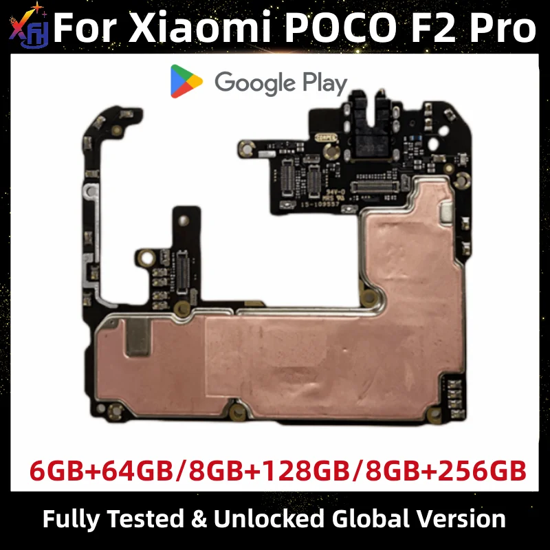 Motherboard for Xiaomi Poco F2 Pro, Mainboard, Original, Unlocked, Global Version with Chips, Logic Board, 128GB, 256GB ROM