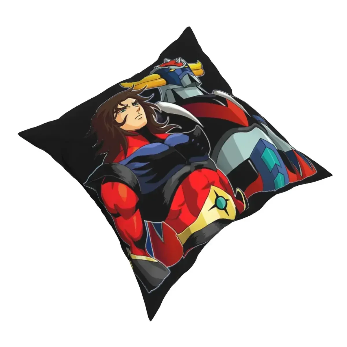 Actarus Throw Pillow Case UFO Robot Goldrake Grendizer Anime Size  40 45 50 Hugpillow Covers  Printed Reusable For Sofa Decor