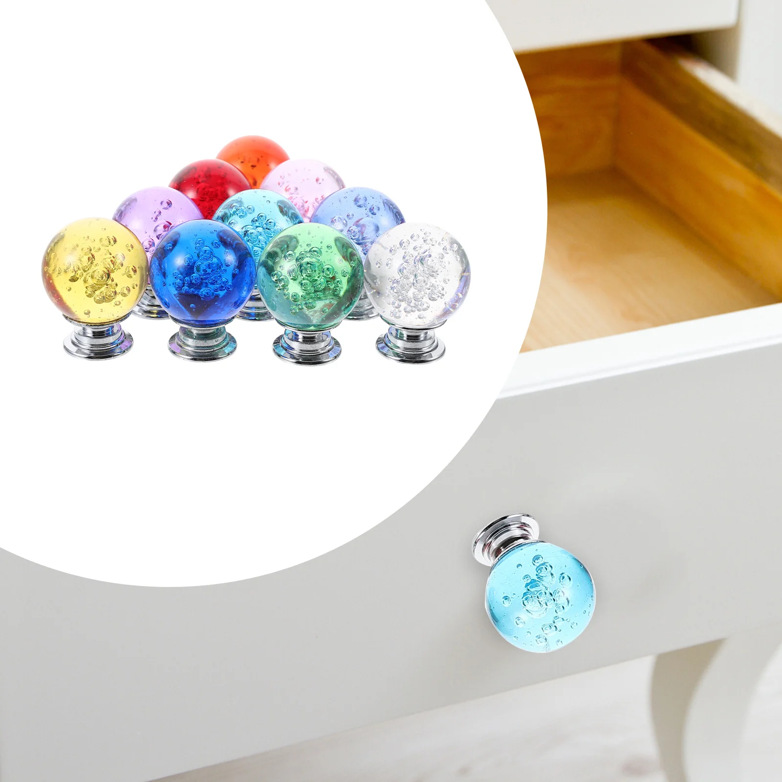

10 pcs Crystal Drawer Knobs Cabinet Pulls Single Hole Cupboard Door Handle Dresser Hardware Furniture Decorative Knob