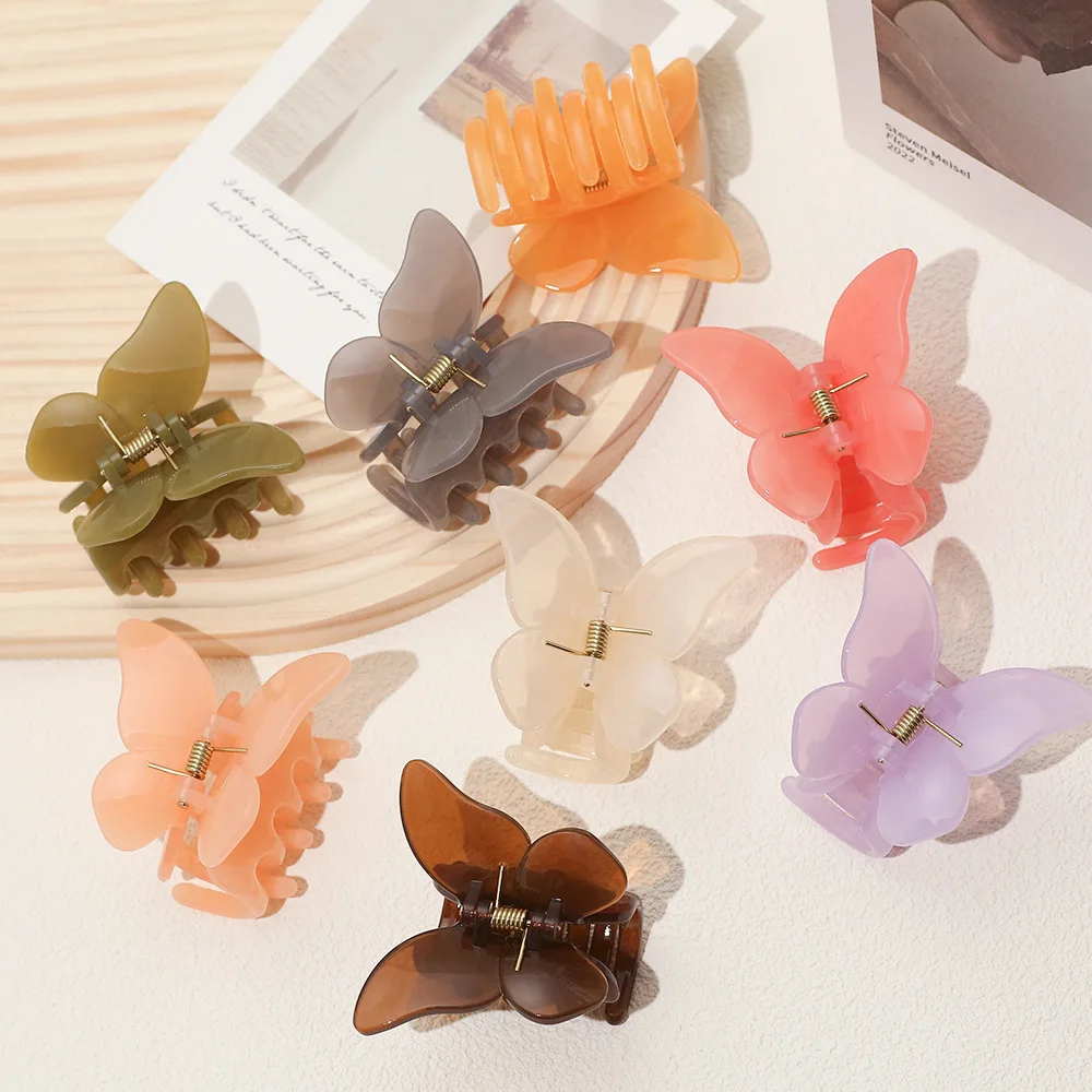 

Summer Transparent Jelly Butterfly Clip Gentle and Sweet Girl Hair Clip Back Spoon Pan Hair Shark Clip Hair