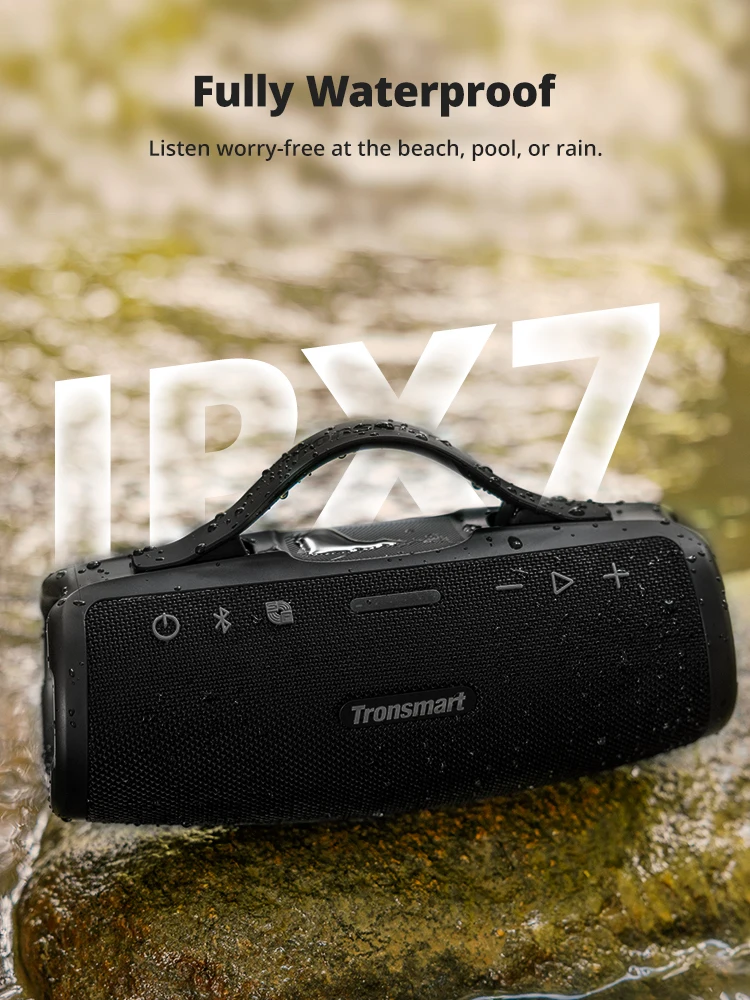 Tronsmart Mirtune S100 Bluetooth Speaker Powerful Speaker with 50W, IPX7 Waterproof, Retractable Handle, Built-in Powerbank