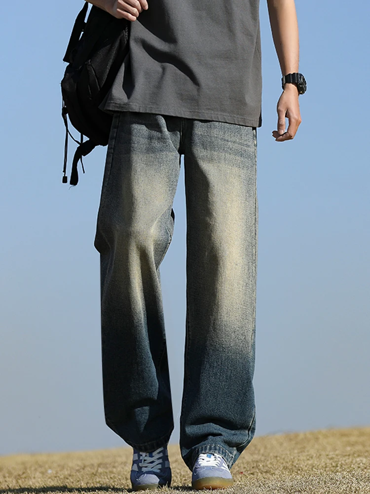 

Waed American Sle Men's Jeans Casual adient Wide Leg Floor-Length Pants Spring Summer New Arrival Versatile High Street