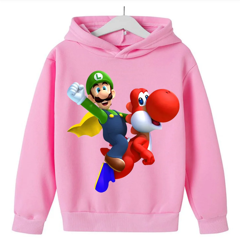 Nowe bluzy Super Marios moda dziecięca Baby Boy ubrania Marios Bros bluzy moda dziecięca topy dziewczyny odzież codzienna