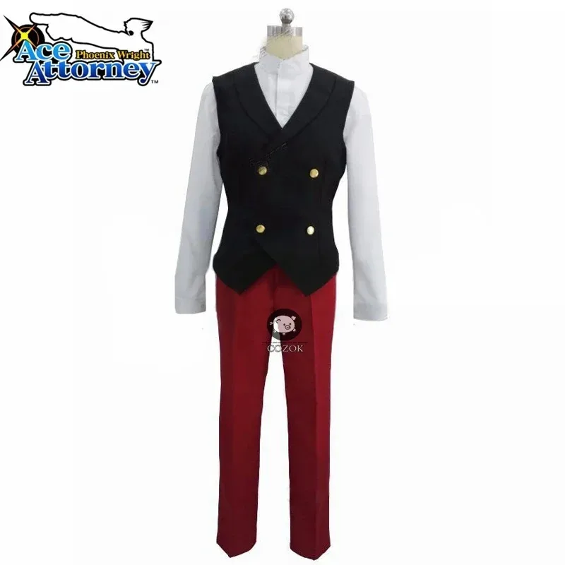 Ace Attorney Miles Edgeworth ropa de Cosplay Phoenix Wright Anime Ace Attorney disfraces de Halloween Cosplay de cualquier tamaño