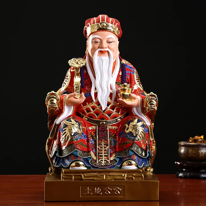 HOME SHOP Company Shrine TOP grade gilding brass God of wealth Mammon TU DI GONG CAI SHEN statue bring treasure money Good luck