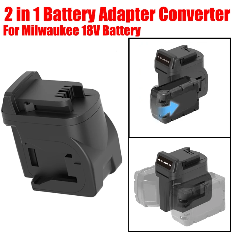 

For Milwaukee Two Packs 18V Li-ion Batteries MIL18MIL 2 in 1 Battery Adapter for Milwaukee 18V Li-ion Battery Power Tools Drills