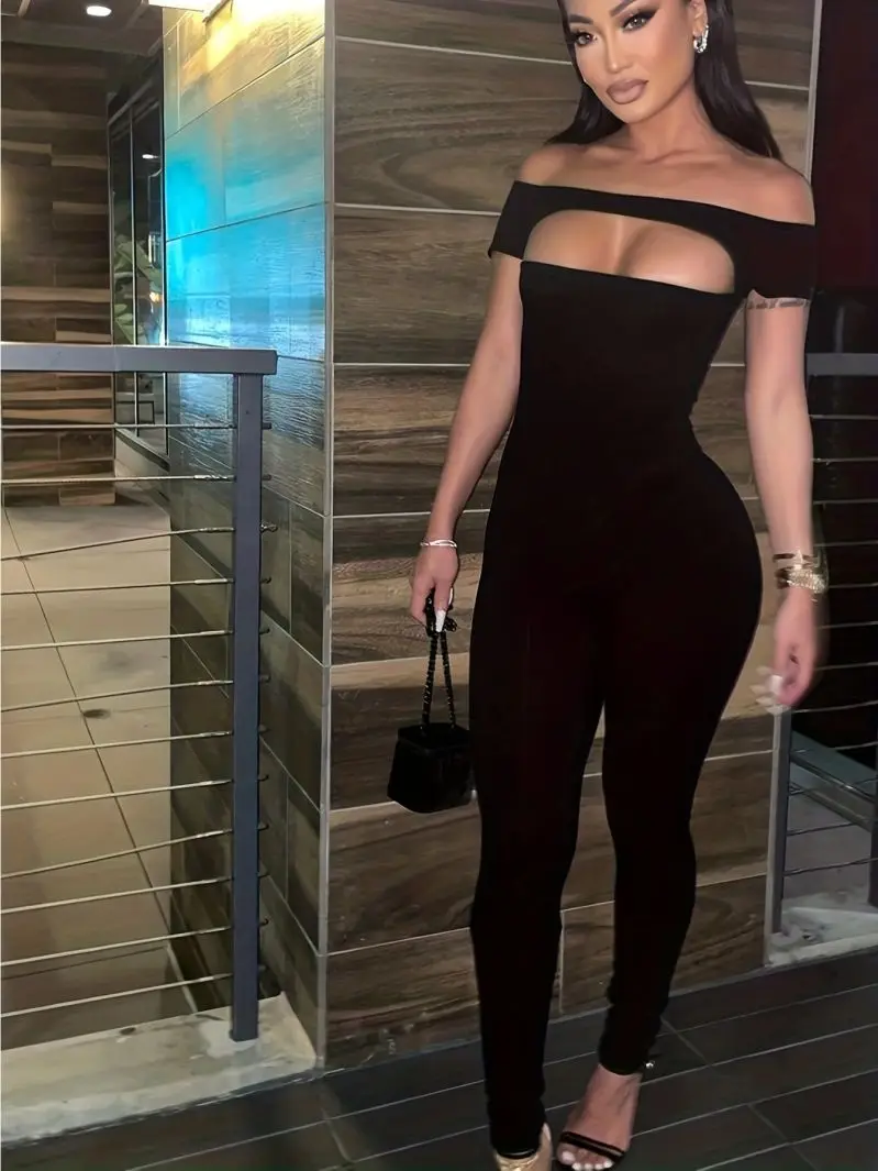 بدلة رياضية جديدة غير رسمية ضيقة للنساء صيفية بدون أكتاف بلون صلب بأكمام قصيرة وسراويل طويلة #2