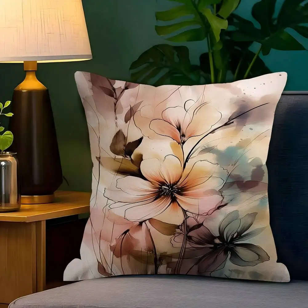 

Peony Water Lilies Dandelions Wisteria Personalized Pillow Cover Kids Bedroom Wild Party Pillowcase Kid Birthday Shower Gift