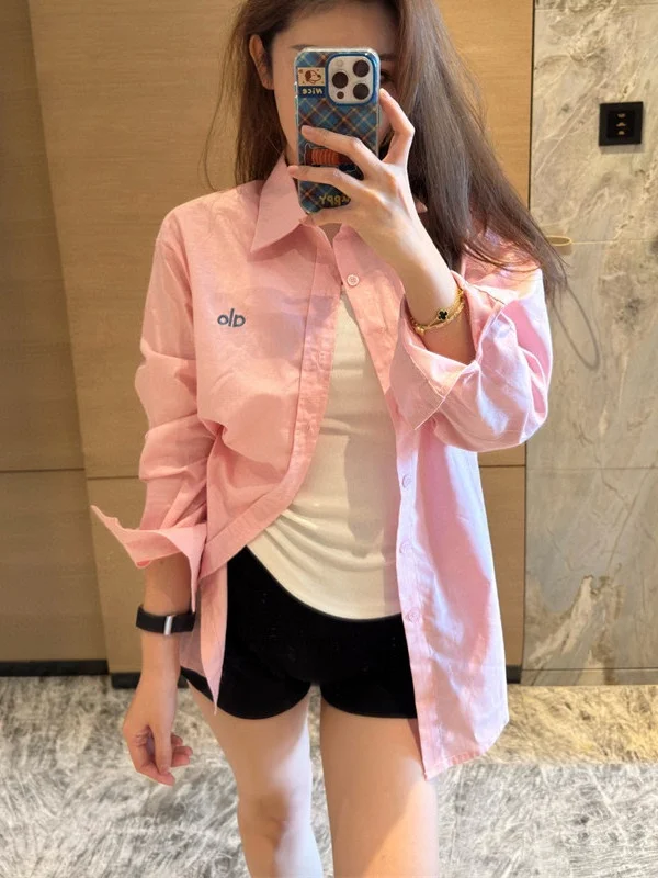 Xiaohe Linen Shirt Women's Long Sleeve Collar Thin Sun Protection Outerwear Casual Summer Fashion Simple Style Loose Fit