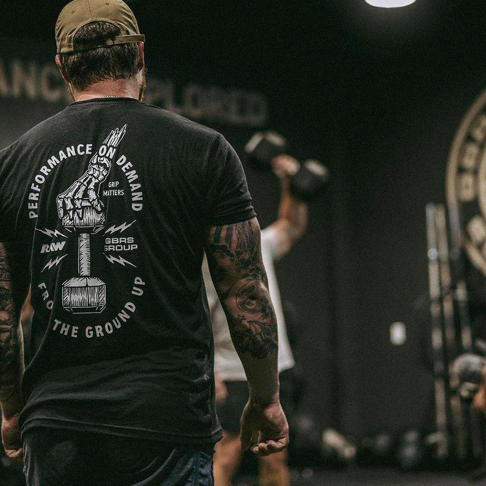 2026 Hardman Club on-demand Efficiency Doom Hammer Embroidered Short-Sleeved T-Shirt Prominent Bag Style in The Gym