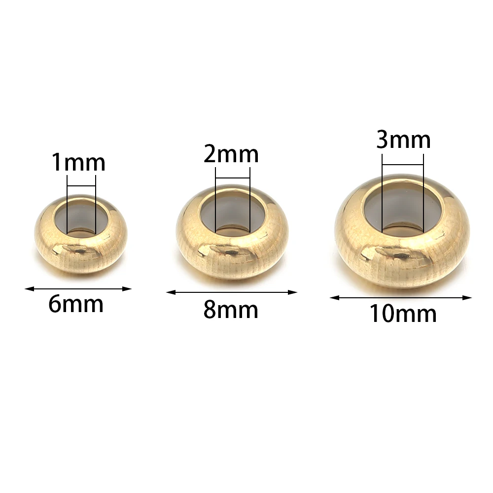 10pcs/lot Stainless Steel Ball Stopper Crimp End Beads Silicone Positioning Spacer Bead For DIY Jewelry Making Bracelet Necklace