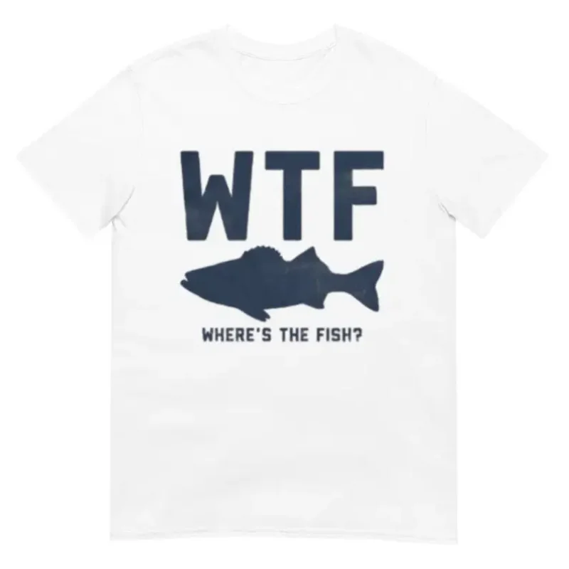 

Wtf: Where's the Fish Shirt Adult Regular Fit O-Necked Tees Cotton Men's Printed TopsAnime Graphic T-shirts for Men Clothing Wom