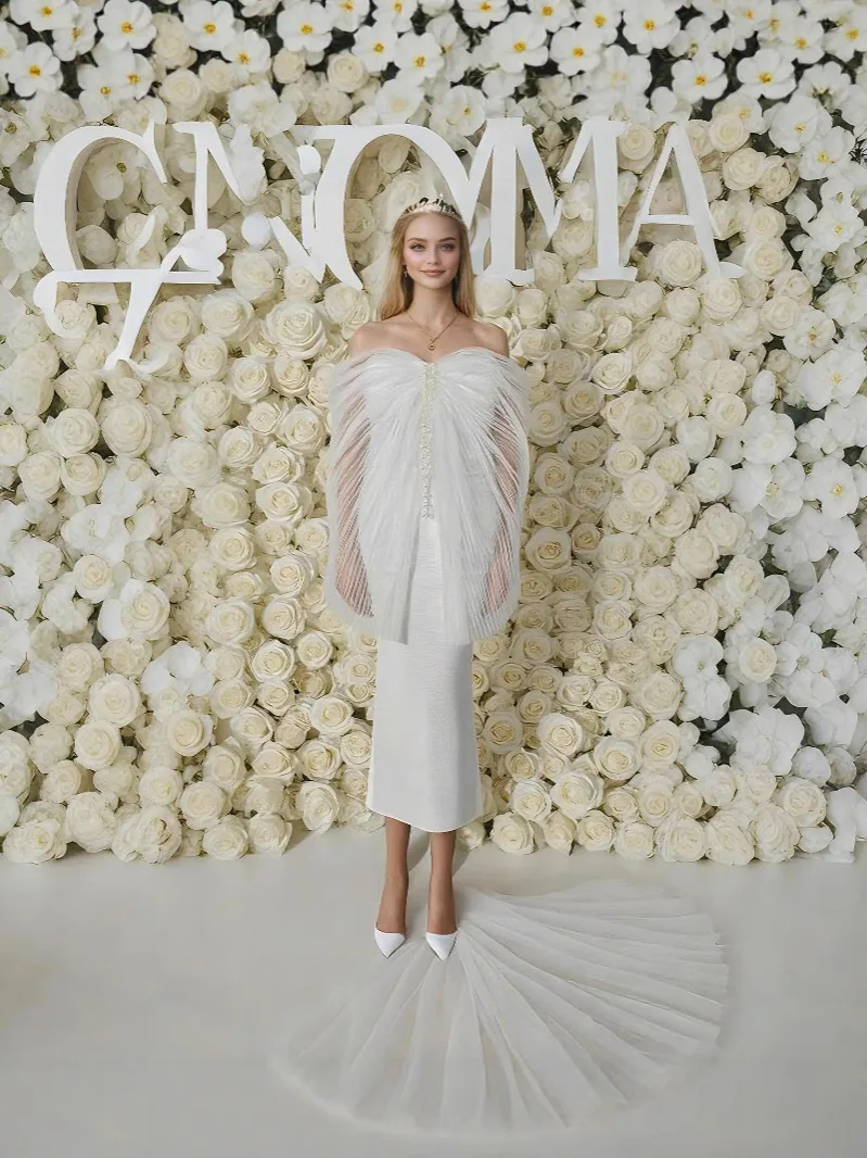 

2025 Women Celebrity Sexy Off Shoulder Mesh Pearl White Midi Bodycon Dress Elegant Evening Party Club Vestido