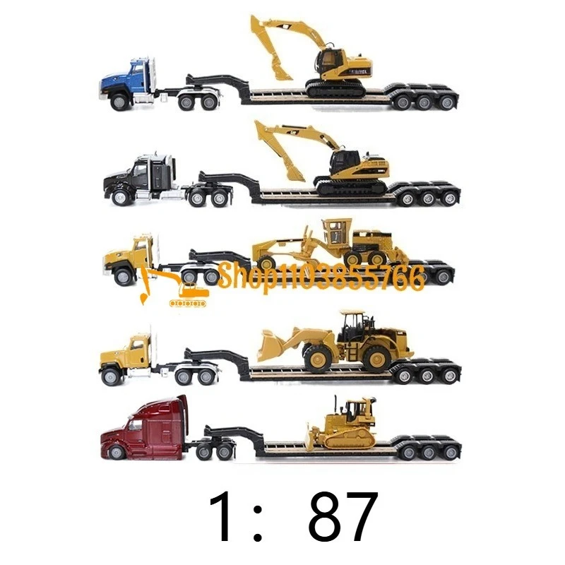 

Полутрактор из сплава с прицепом Lowboy T880s+320D Экскаватор/CT681+950G Колесный погрузчик/CT660+315C/579+ Модель бульдозера D5M 1:87