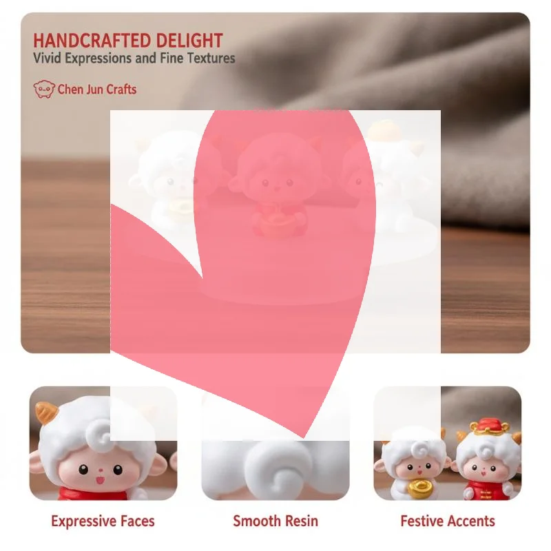 Cute Cartoon Sheep Mini Decor 1/6Pcs 2027 Goat Year Zodiac Ornaments for Home Office Shelf Spring Festival Decoration