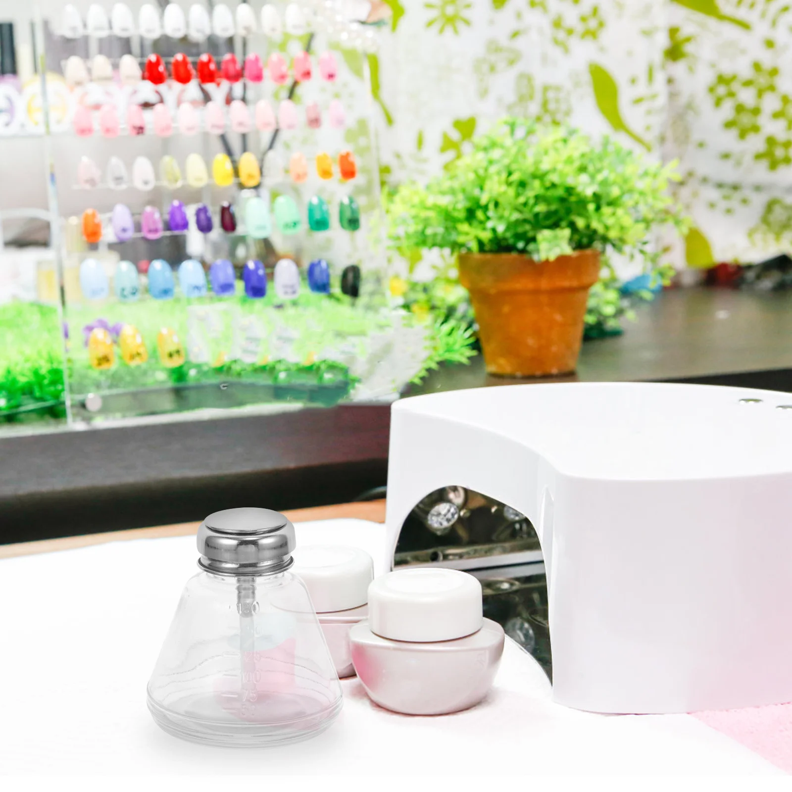 

Press Bottles Leakproof Refillable Liquid Dispenser Bottle Compact Portable Nail Polish Remover Storage Container Travel Nail