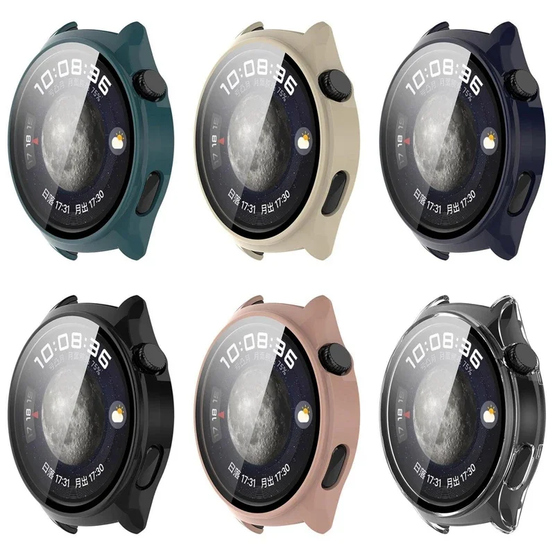 PC Case+Glass For Huawei Watch GT4 Smart Watch Screen Protector Bumper Shell For Huawei Watch 4Pro Protective Cover Accessories
